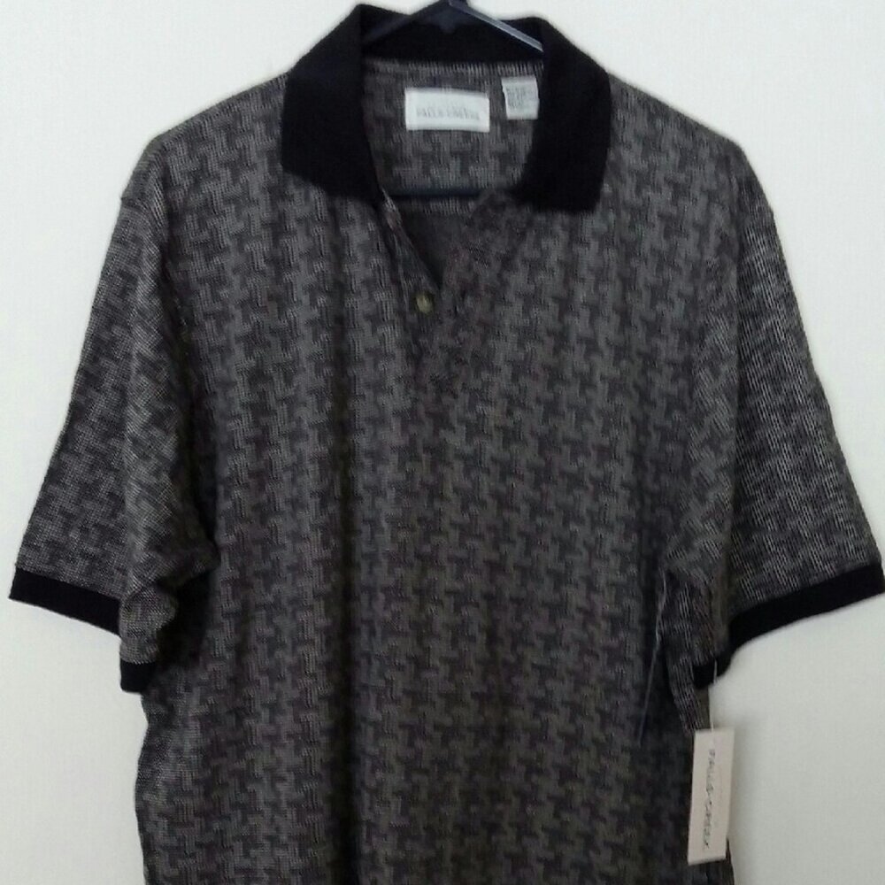 Falls Creek Mens Black Shirt Large Tall Golf Polo